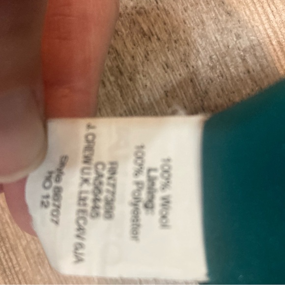 J. Crew 100% Wool Teal No 2  Pencil Skirt - Picture 6 of 6